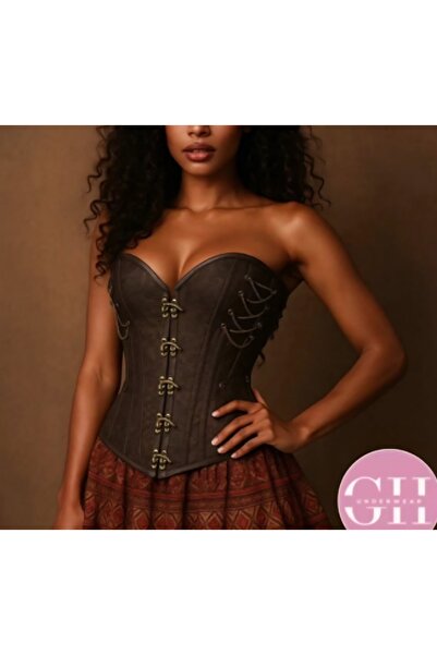 G&H UNDERWEAR Gothic Leather Detailed Corset
