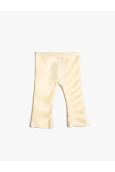 Koton Gerippte Leggings mit spanischem Bein – elastische Taille