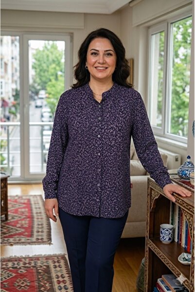 elma abone Plus Size Women's Viscose Buttoned Shirt