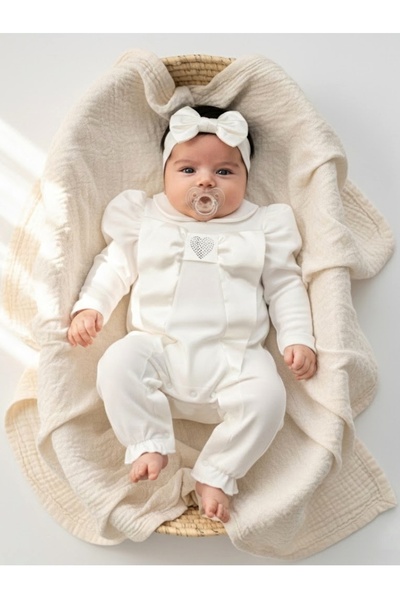 Panfilia بذلة للفتيات الصغيرات مصنوعة من القطن بنسبة 100% بأكمام طويلة وربطة ...