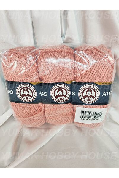 Ören Bayan ATLAS Lale Pembe El Örgü İpi (3 Adet) - Renk: 121