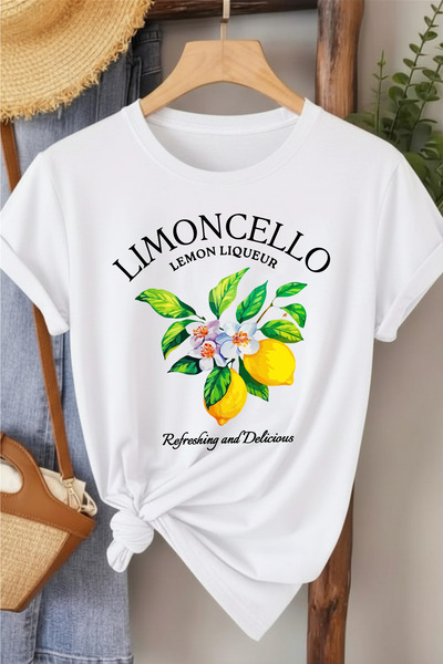 l'eivor Λευκό γυναικείο μπλουζάκι με σχέδιο Limoncello