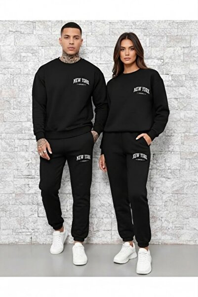 WOODROFFE Sevgili Kombini 2'li takım (4 prç) Baskılı Alt Üst Bisilet Yaka Ove...