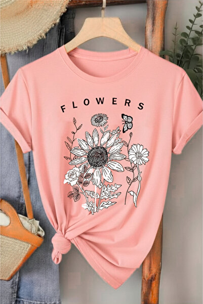 l'eivor Dámské bavlněné tričko s potiskem květin