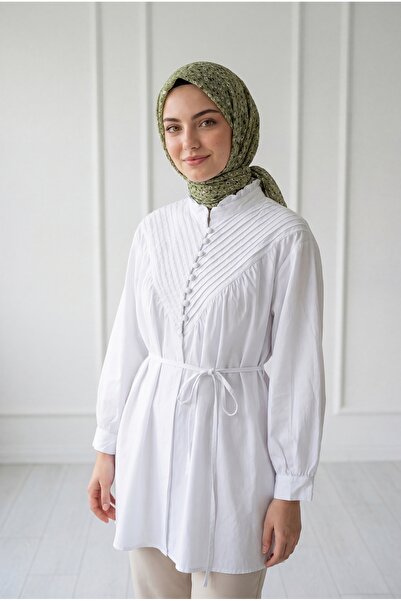 BENAHOLL Πουκάμισο Vildan V με ραβδώσεις από ποπλίνα-NA820 Λευκό