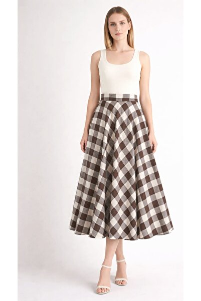 Dagü Design Women's Plaid Patterned Long