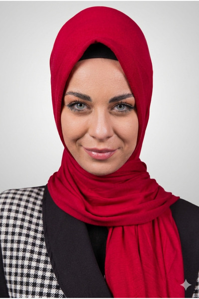 Şalcenneti.com Women's Hijab Practical Combed Cotton Shawl with Sponge Front ...