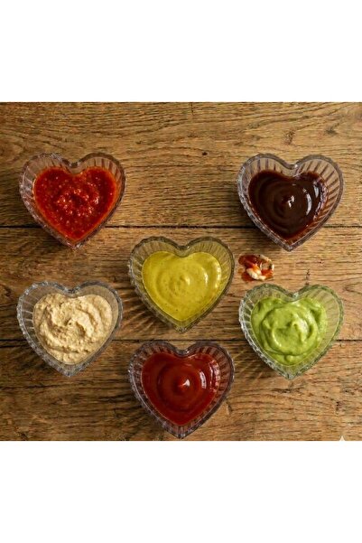 L'Opaline 6’lı Mini Kalp Cam Sunum Kasesi Seti – Lokum, Çikolata, Atıştırmalı...