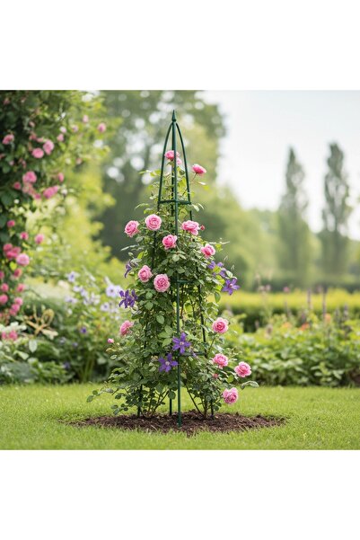 SERSIMO Pergolă piramidală de grădină pentru plante cățărătoare, oțel vopsit ...