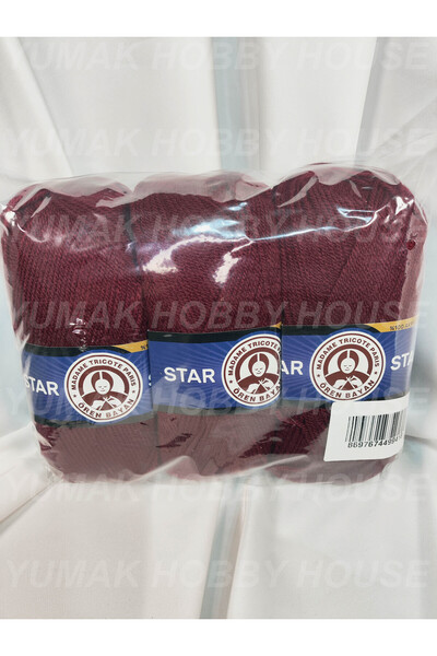 Ören Bayan Ören STAR Bordo El Örgü İpi (3 Adet) - Renk: 035