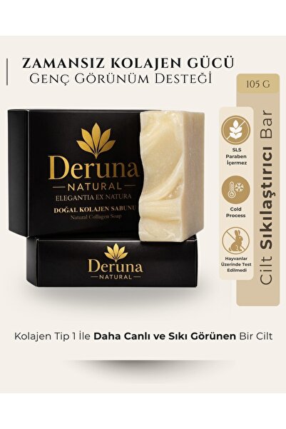 DERUNA NATURAL Doğal Kolajen Sabunu - Kolajen Tip 1, Shea & 5 Yağlı Formül - ...