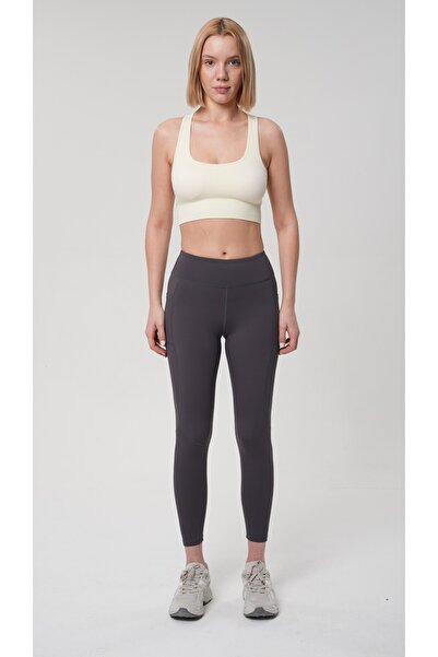 Sculpt Fit Yüksek Bel Telefon Cepli Spor Tayt-DARK GREY