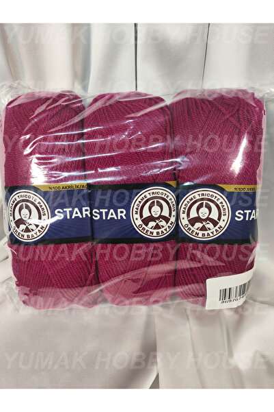 Ören Bayan Ören STAR Bordo El Örgü İpi (3 Adet) - Renk: 103