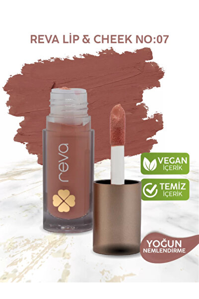 REVA Vegan & Temiz İçerikli Lip & Cheek Tint – 2’si 1 Arada Doğal Renk, Nem v...