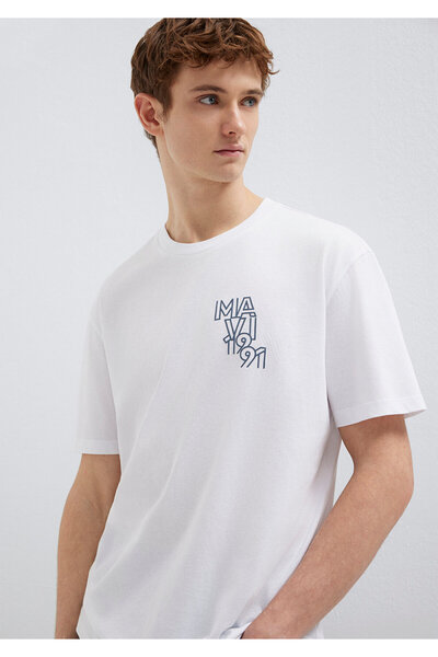 Mavi 1991 Printed White T-Shirt Loose Fit / Comfortable Fit 0613147-620