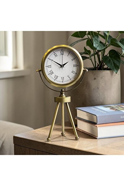 ArzzHome 3 Ayak Roma Rakamlı Tripod Masa Saati & Eskitme