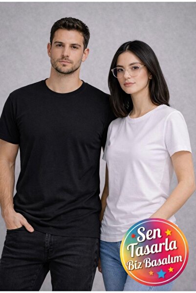 SB BİANCO KİŞİYE ÖZEL FOTOĞRAF RESİM YAZI LOGO vb BASKILI PAMUKLU UNİSEX T-Shirt
