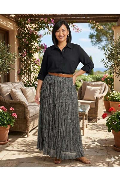 elma abone FUSTĂ DIN ȘIFON PENTRU FEMEI MĂRIMI MARI - SET CU CĂMAȘĂ