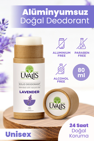Uvalis Katı Deodorant Lavender 80 ml – Doğal ve Alüminyumsuz