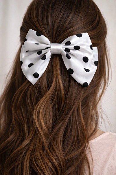 Modex Set de cu buline agrafe de păr automate, negre pe alb