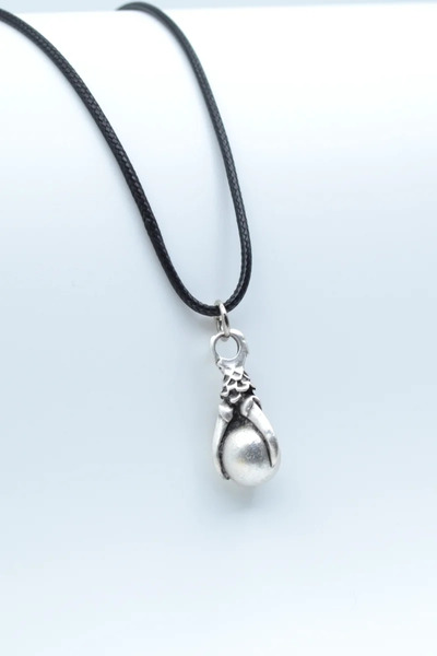 ıdr Gotik Ejderha Pençesi Gümüş Kaplama Deri İp Kolye