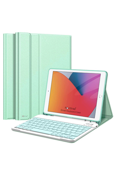 NovStrap iPad 7. 8. 9. Nesil 10.2 inç Uyumlu Bluetooth Klavyeli Tablet Kılıfı...