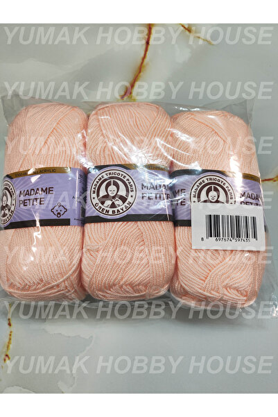 Ören Bayan MADAME PETİTE AntiPilling Karides Pembes El Örgü İpi (3 Adet) (Ami...