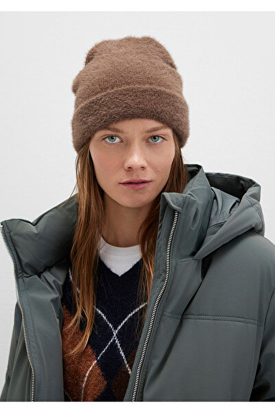 Mavi Pelzige braune Baskenmütze 197933-26823