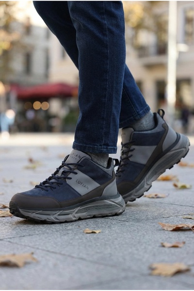 Lufian Мъжки кожени ботуши 25k 112230249 M Тъмносин