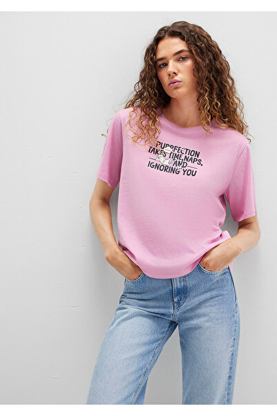 Mavi Tricou roz cu imprimeu pisică Regular Fit / Regular Cut 1613473-71031