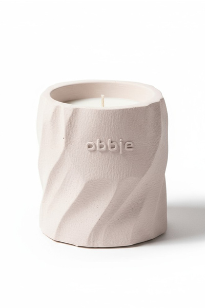 OBBJE Artisan Collection, Amber Kokulu Beton Mum Bej Renk 180gr.