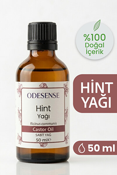 ODESENSE Hint Yağı 50 ml Soğuk Sıkım %100 Doğal Ve Saf Castor Oil Yüz Kaş Kir...