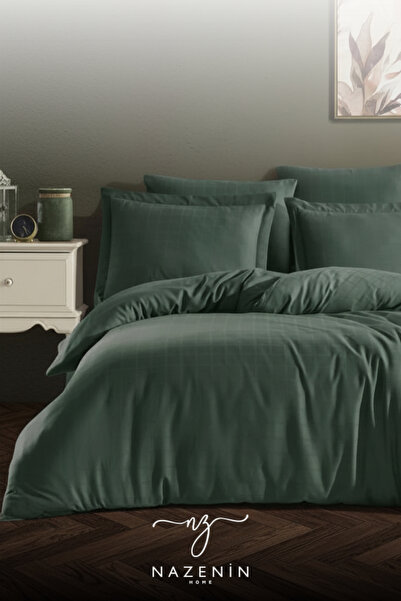 NazeninHome Set cuvertură de pilota dublă din satin în carouri, 100% bumbac |...