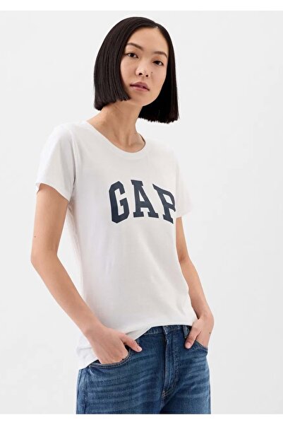 GAP Logo T-Shirt 729555 V-Gap Ss Clsc Tee Women's T-Shirt White