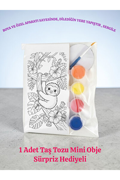 sharp&art Çini Boyama, Karo Üzerine Hayvanlar Serisi Boyama Seti, Çocuklar Ma...