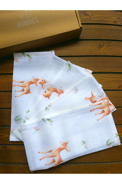 jr.bunnies مناديل فم موسلين مقاس 20x20 - قطن 100%