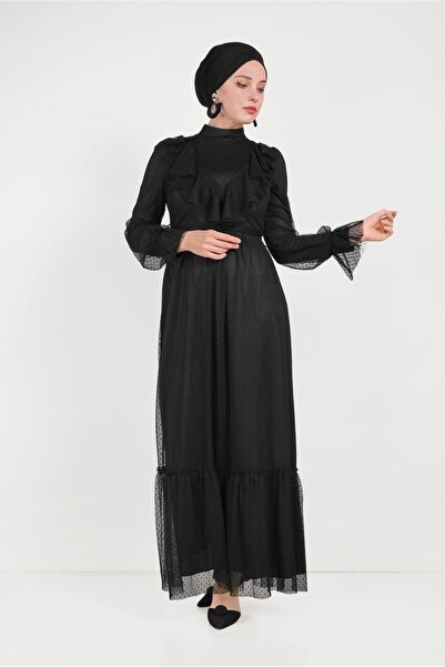Alvina فستان دانتيل مكشكش 40485