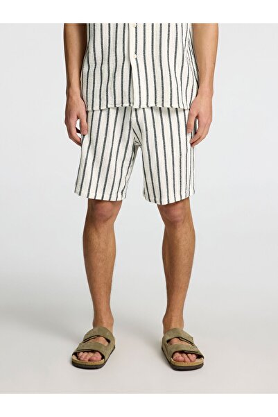 SELECTED Shorts Gestreiftes Baumwoll