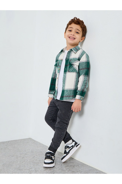 Styli Boys Green Plaid Jacket