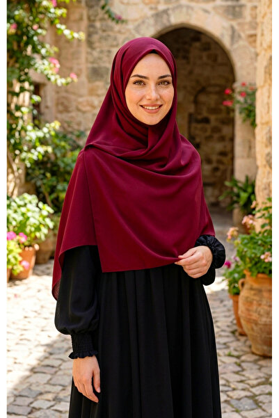 FRESCO SCARFS Tesettür Hijab Medine Ipeği Eşarp 120x120 Bordo