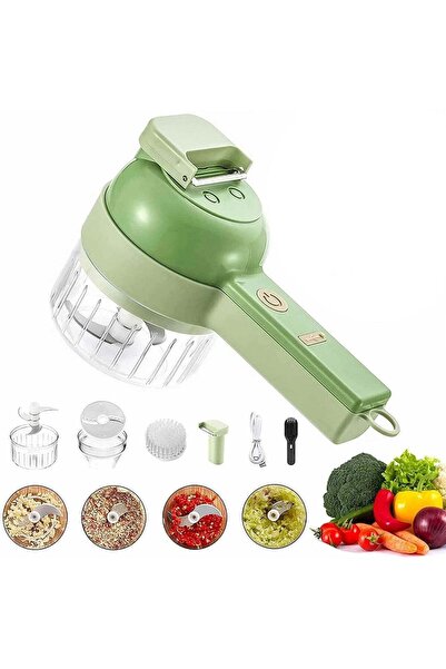 Arabest مفرمة خضراوات كهربائية يدوية 4 في 1، معالج طعام لاسلكي للمطبخ