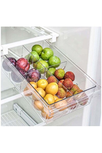 Arabest منظم أدراج الثلاجة مع فواصل قابلة للإزالة، وصندوق تخزين قابل للسحب لل...