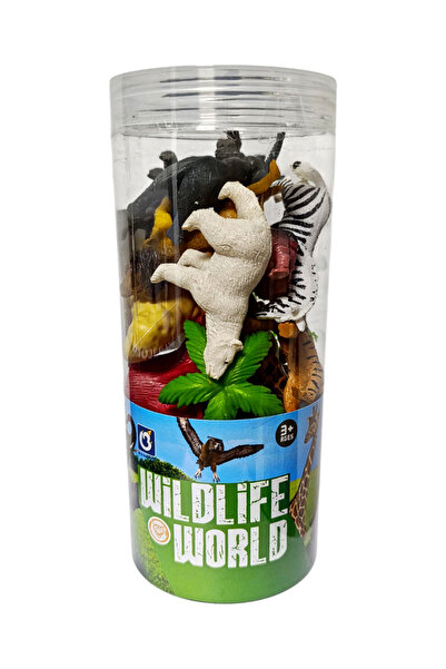 Brother Toys Tüpte 20 Parça Vahşi Hayvanlar 10 Hayvan 10 Aksesuar Aslan Timsa...