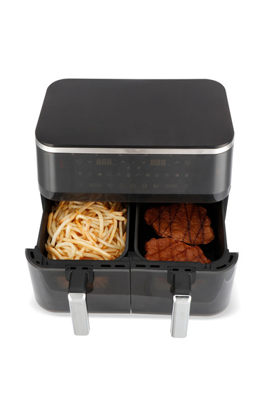 Zass Friteuză cu aer cald ZAF 13 Dublă, 2 coșuri, 1200W, Capacitate 4.5l+4.5l, Culoare Negru