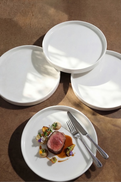 GÖNÜL Porselen Yuvarlak Tabak 3 Adet 19,8x1,9 cm – Beyaz Servis ve Sunum Tabağı