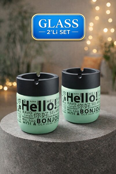 LE PARİS Set of 2 Odorless Ashtrays - Smokeless, Decorative Glass Ashtray wit...