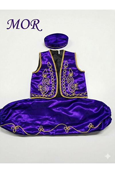 DilekKostüm 23 Nisan Kep Şalvar Yelek Kostüm Folklör Kıyafeti Erkek Kız Yöres...