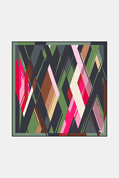 Vakko Twill İpek Eşarp - 40232-45 Yeşil