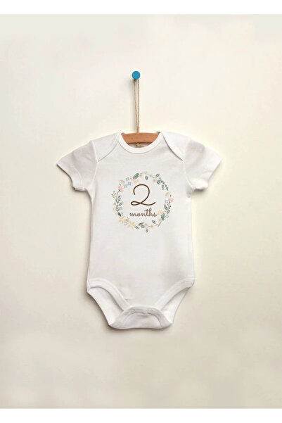 MODA 2 Months Old 100% Cotton Snap Fastener Baby Bodysuit Undershirt Jumpsuit