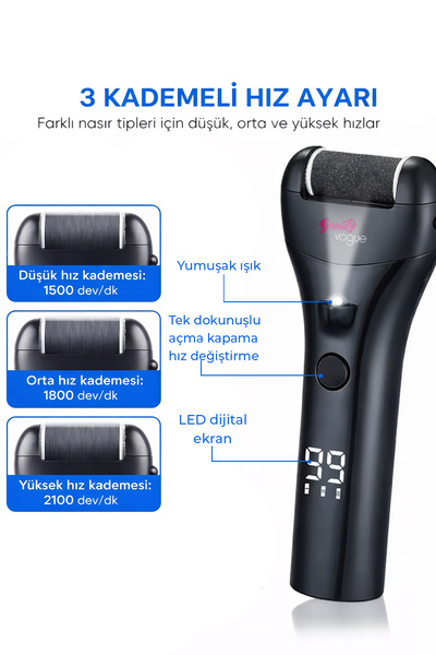 Ayak Törpü Cihazı Ayak Törpü Aleti Ayak Çatlak LED Ekran Göstergeli Ayak Bakım Törpü Seti Topuk Nasır Temizleme Makinesi Topuk Törpüsü